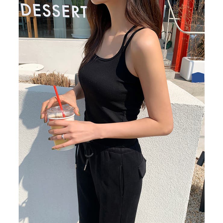 カップ付きバッククロスキャミスール カップ付きキャミソール ダブルストラップ | COCOMOMO | 詳細画像6 