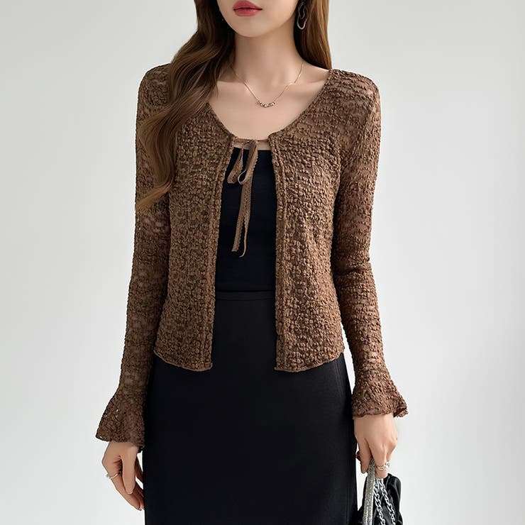 【ぽこぽこ立体レース】 シアーレースカーディガン カーディガン | COCOMOMO | 詳細画像12 