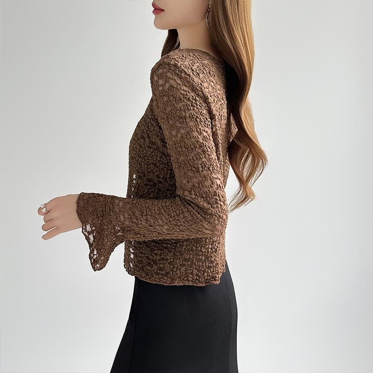 【ぽこぽこ立体レース】 シアーレースカーディガン カーディガン | COCOMOMO | 詳細画像13 