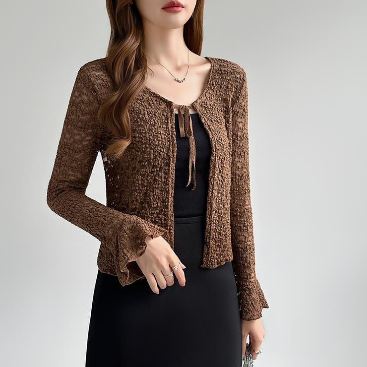 【ぽこぽこ立体レース】 シアーレースカーディガン カーディガン | COCOMOMO | 詳細画像15 