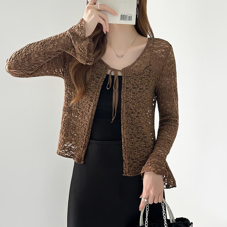 【ぽこぽこ立体レース】 シアーレースカーディガン カーディガン | COCOMOMO | 詳細画像16 