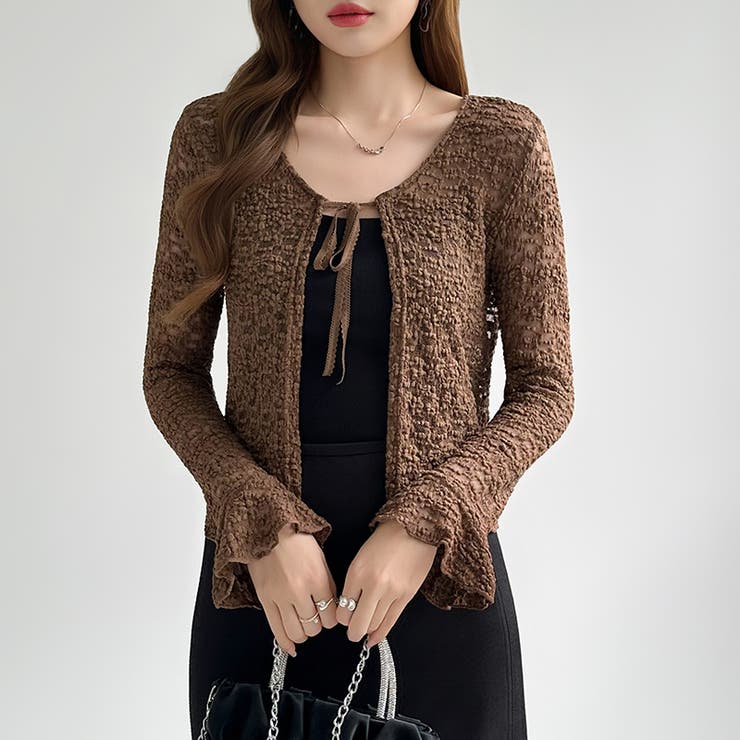 【ぽこぽこ立体レース】 シアーレースカーディガン カーディガン | COCOMOMO | 詳細画像18 