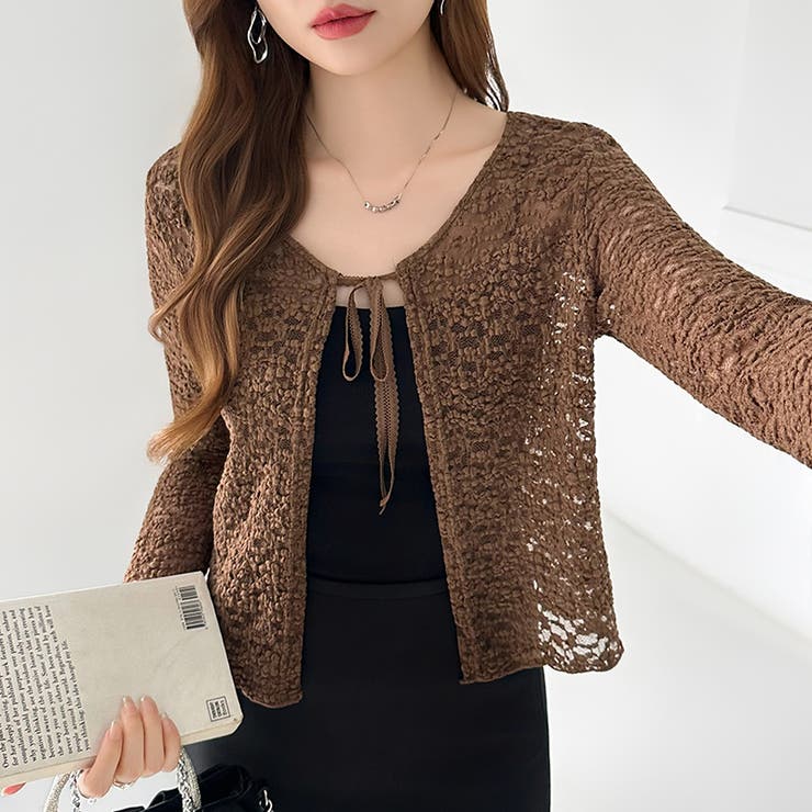 【ぽこぽこ立体レース】 シアーレースカーディガン カーディガン | COCOMOMO | 詳細画像19 