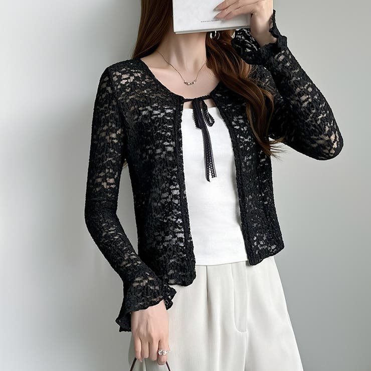 【ぽこぽこ立体レース】 シアーレースカーディガン カーディガン | COCOMOMO | 詳細画像39 