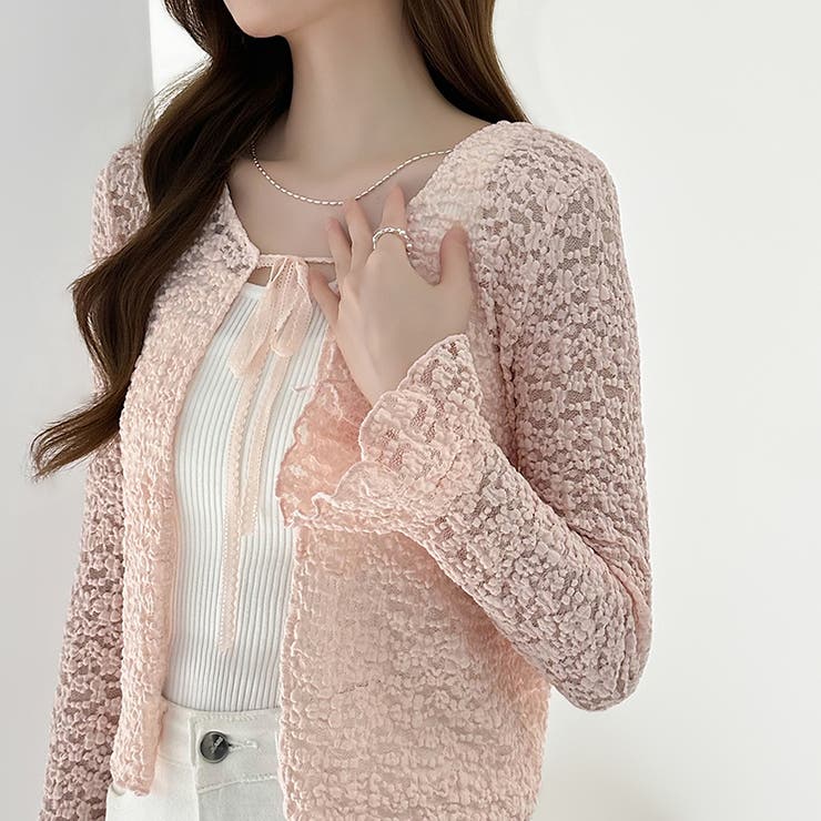 【ぽこぽこ立体レース】 シアーレースカーディガン カーディガン | COCOMOMO | 詳細画像45 