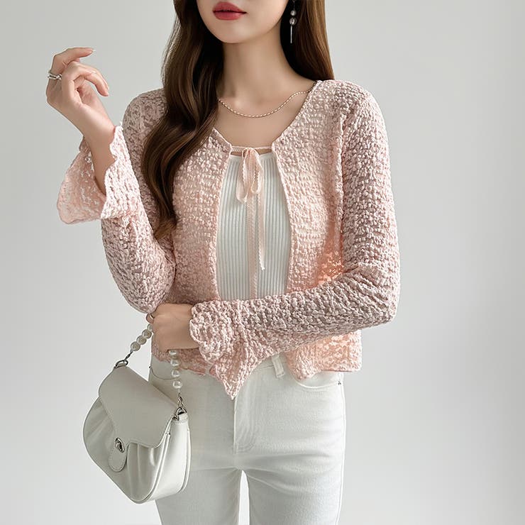 【ぽこぽこ立体レース】 シアーレースカーディガン カーディガン | COCOMOMO | 詳細画像46 