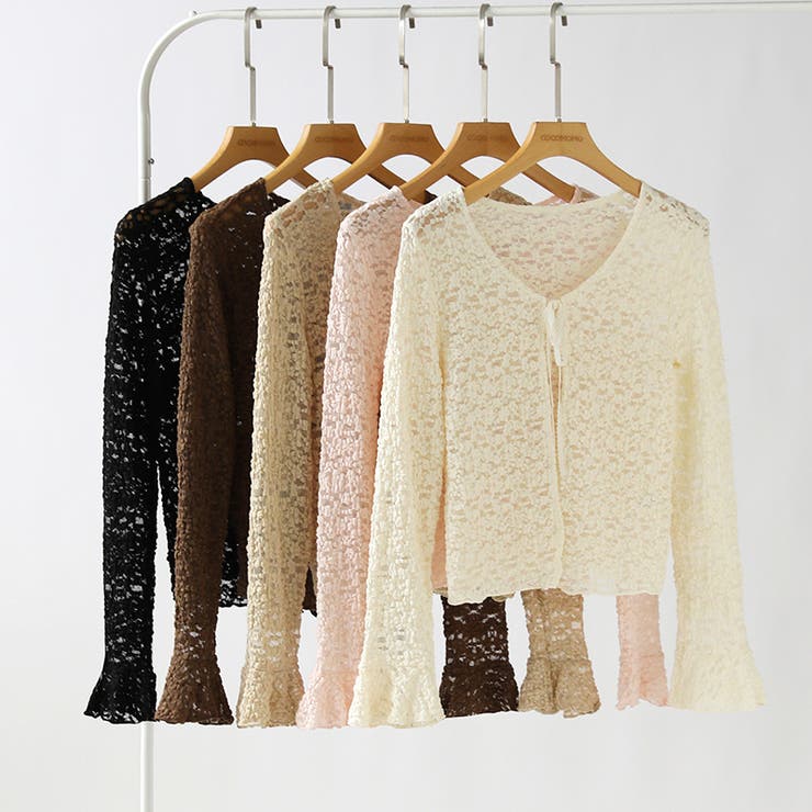 【ぽこぽこ立体レース】 シアーレースカーディガン カーディガン | COCOMOMO | 詳細画像49 