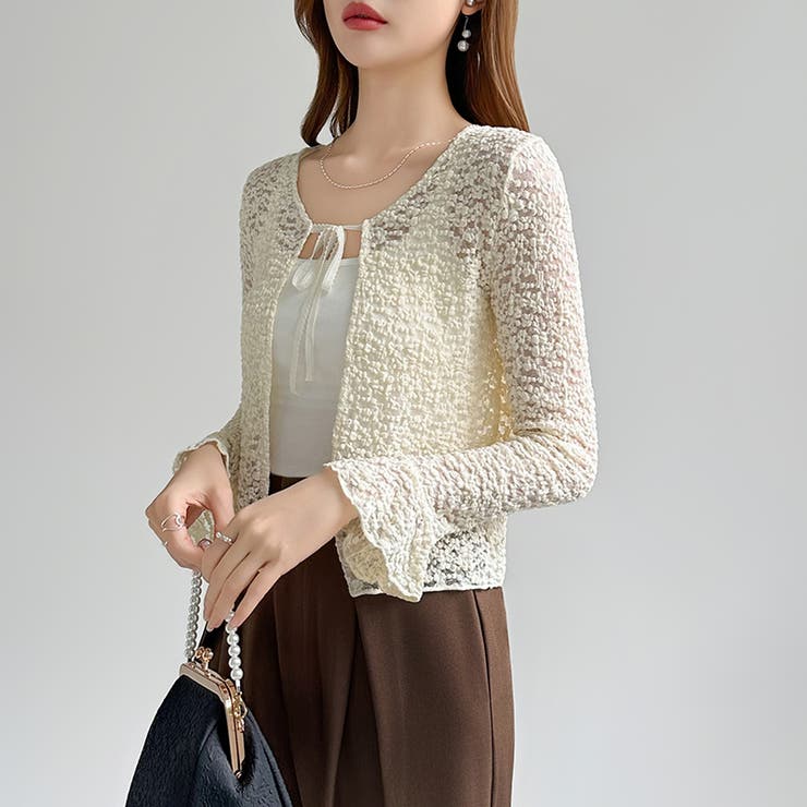 【ぽこぽこ立体レース】 シアーレースカーディガン カーディガン | COCOMOMO | 詳細画像5 