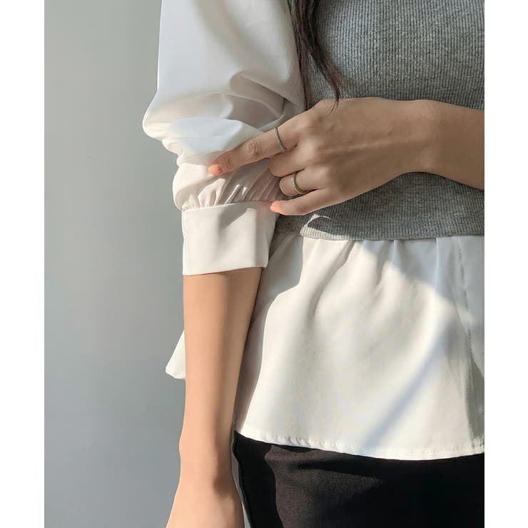 テクいらずでメリハリシルエット ビスチェドッキングシャツ コルセット風 | COCOMOMO | 詳細画像19 