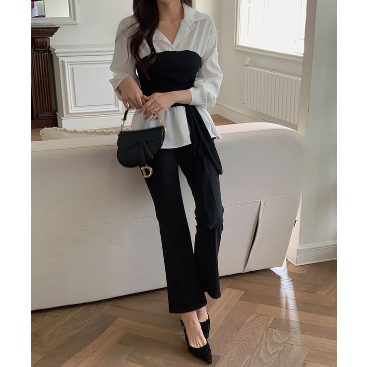 テクいらずでメリハリシルエット ビスチェドッキングシャツ コルセット風 | COCOMOMO | 詳細画像7 