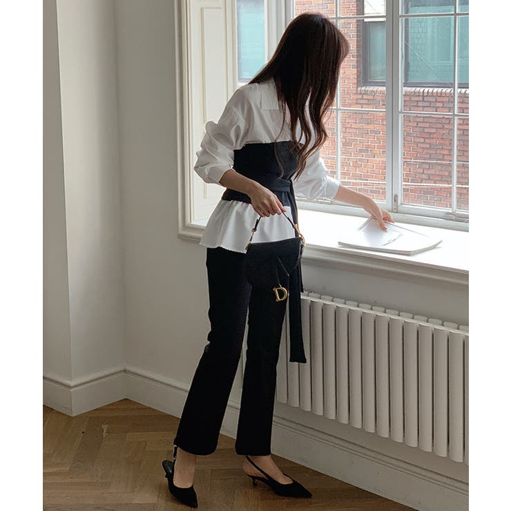 テクいらずでメリハリシルエット ビスチェドッキングシャツ コルセット風 | COCOMOMO | 詳細画像8 