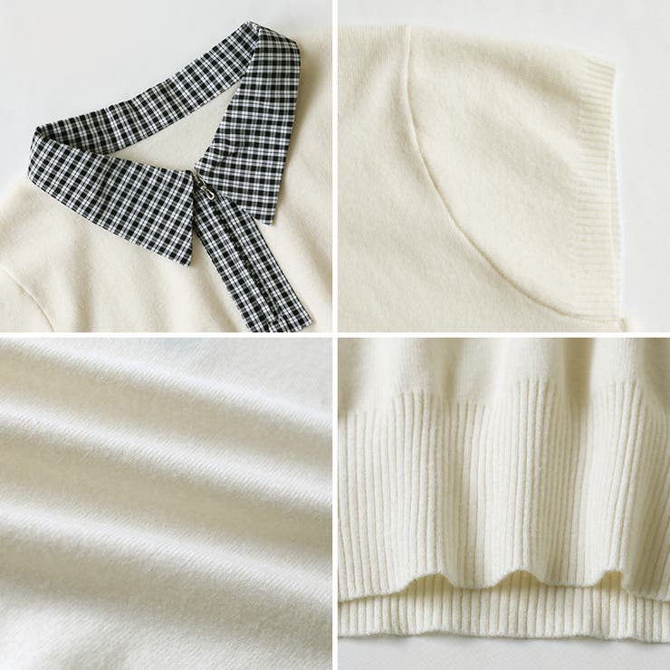 【チェック襟×ハーフジップ】 ポロシャツ サマーニット | COCOMOMO | 詳細画像20 