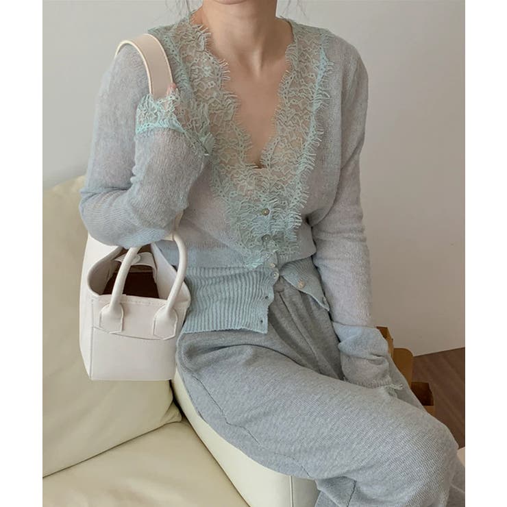 【繊細レース×シアー感】シアーレースカーディガン シアーカーディガン レースカー… | COCOMOMO | 詳細画像9 