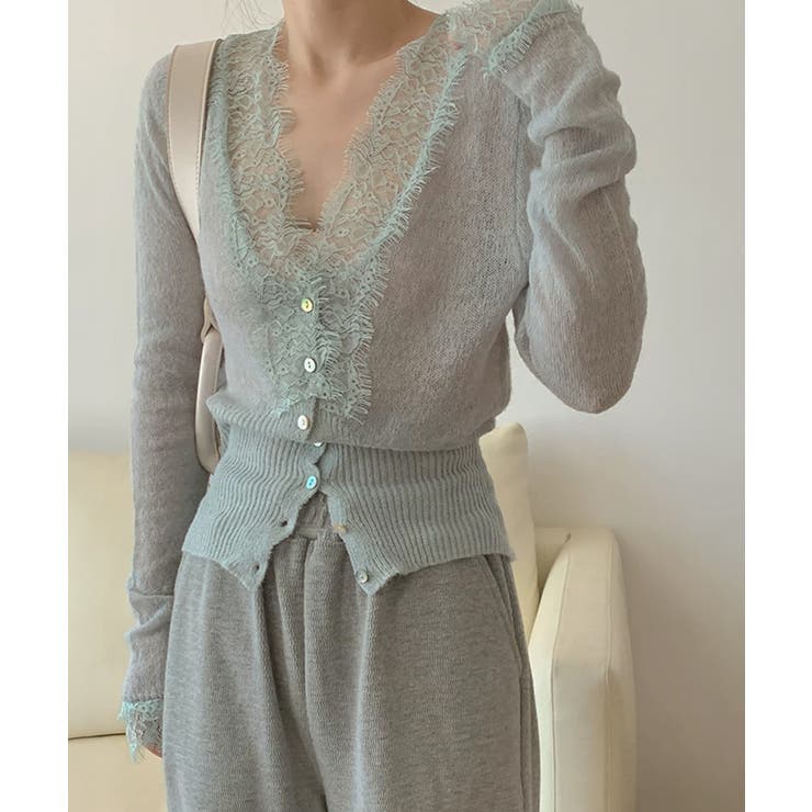 【繊細レース×シアー感】シアーレースカーディガン シアーカーディガン レースカー… | COCOMOMO | 詳細画像11 