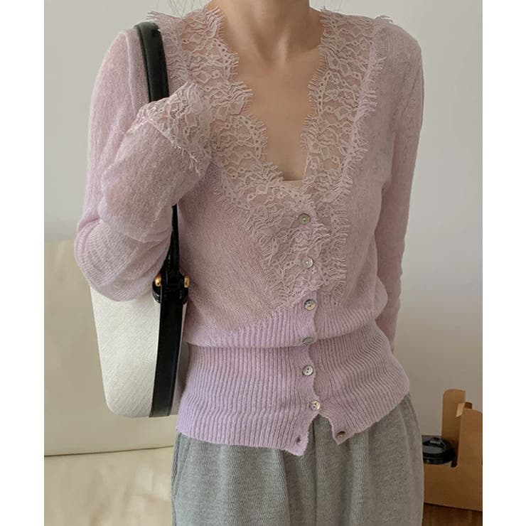 【繊細レース×シアー感】シアーレースカーディガン シアーカーディガン レースカー… | COCOMOMO | 詳細画像15 