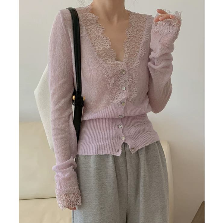 【繊細レース×シアー感】シアーレースカーディガン シアーカーディガン レースカー… | COCOMOMO | 詳細画像16 