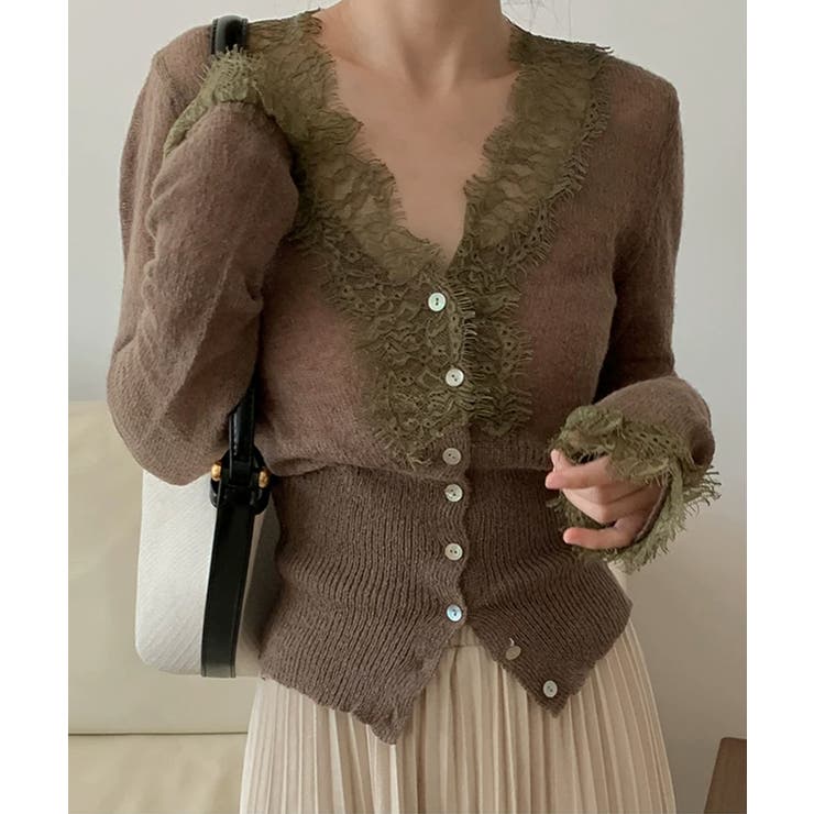 【繊細レース×シアー感】シアーレースカーディガン シアーカーディガン レースカー… | COCOMOMO | 詳細画像23 