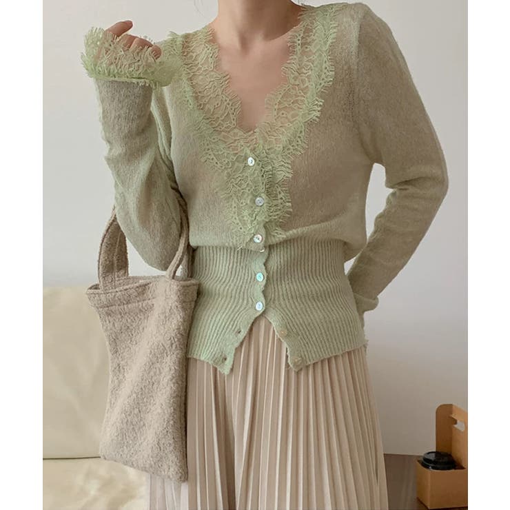 【繊細レース×シアー感】シアーレースカーディガン シアーカーディガン レースカー… | COCOMOMO | 詳細画像29 