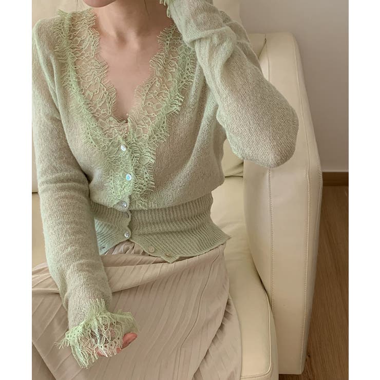 【繊細レース×シアー感】シアーレースカーディガン シアーカーディガン レースカー… | COCOMOMO | 詳細画像31 