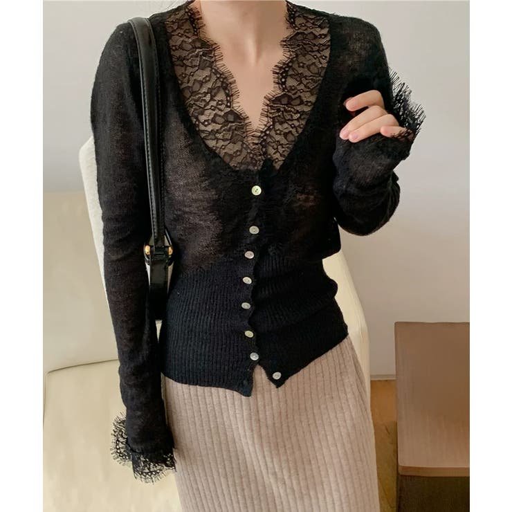 【繊細レース×シアー感】シアーレースカーディガン シアーカーディガン レースカー… | COCOMOMO | 詳細画像5 