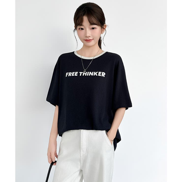 [配色リンガーデザイン] ロゴTシャツ Tシャツ | COCOMOMO | 詳細画像14 