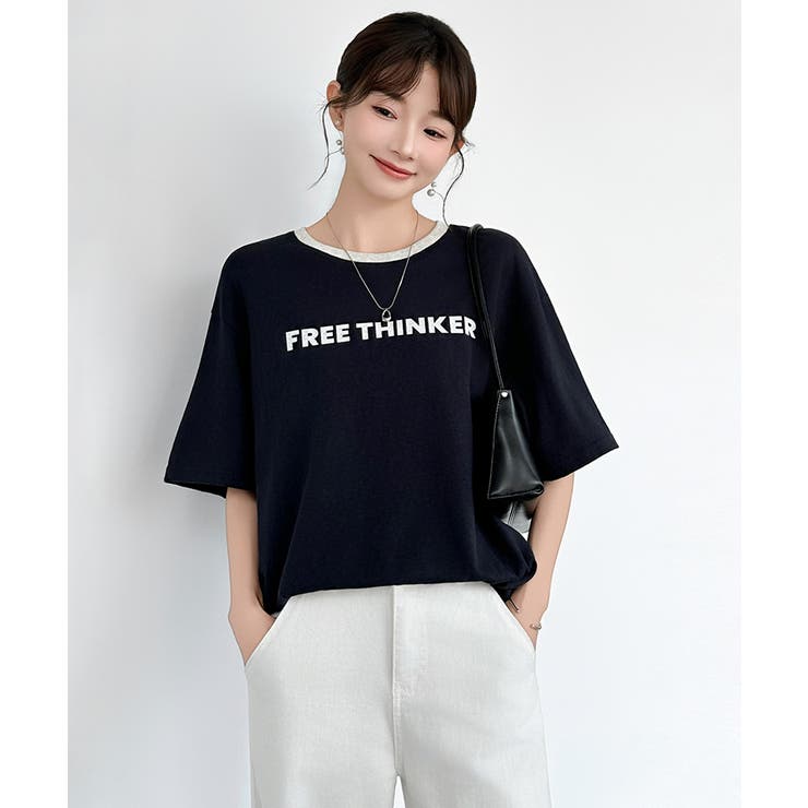 [配色リンガーデザイン] ロゴTシャツ Tシャツ | COCOMOMO | 詳細画像16 