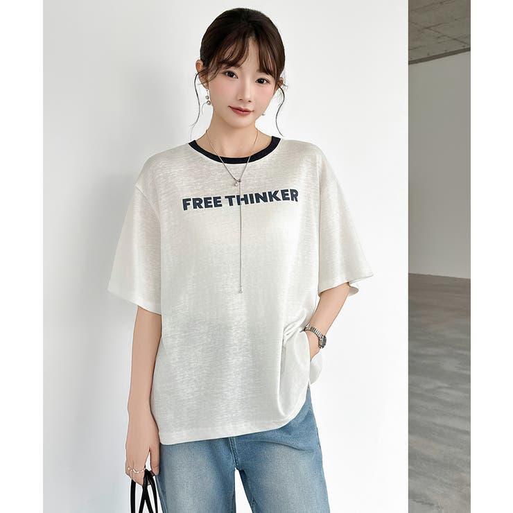 [配色リンガーデザイン] ロゴTシャツ Tシャツ | COCOMOMO | 詳細画像2 