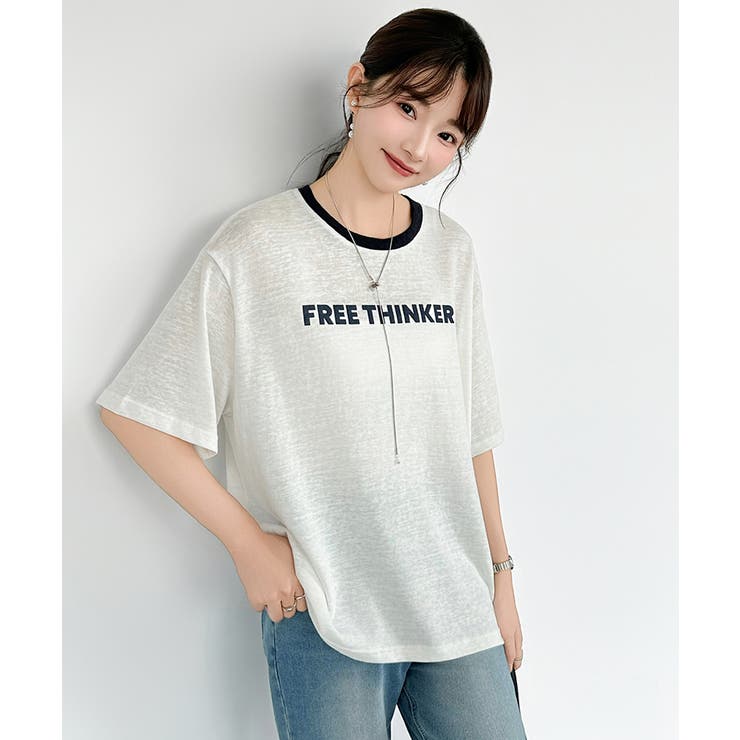 [配色リンガーデザイン] ロゴTシャツ Tシャツ | COCOMOMO | 詳細画像3 
