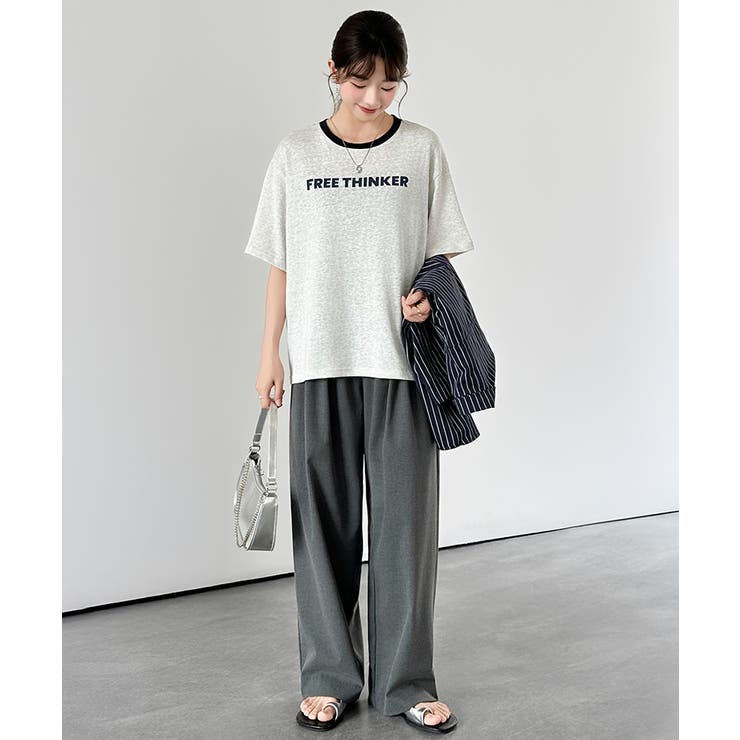 [配色リンガーデザイン] ロゴTシャツ Tシャツ | COCOMOMO | 詳細画像31 