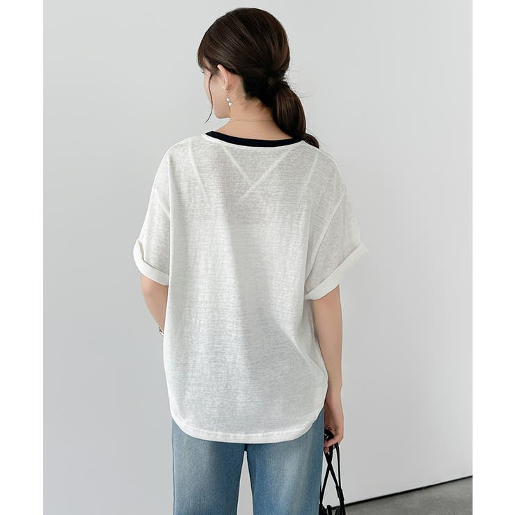 [配色リンガーデザイン] ロゴTシャツ Tシャツ | COCOMOMO | 詳細画像8 