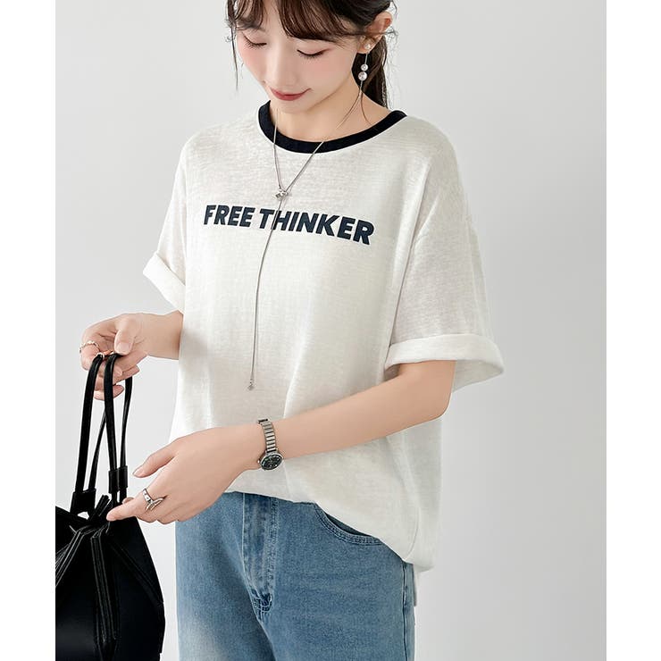 [配色リンガーデザイン] ロゴTシャツ Tシャツ | COCOMOMO | 詳細画像9 