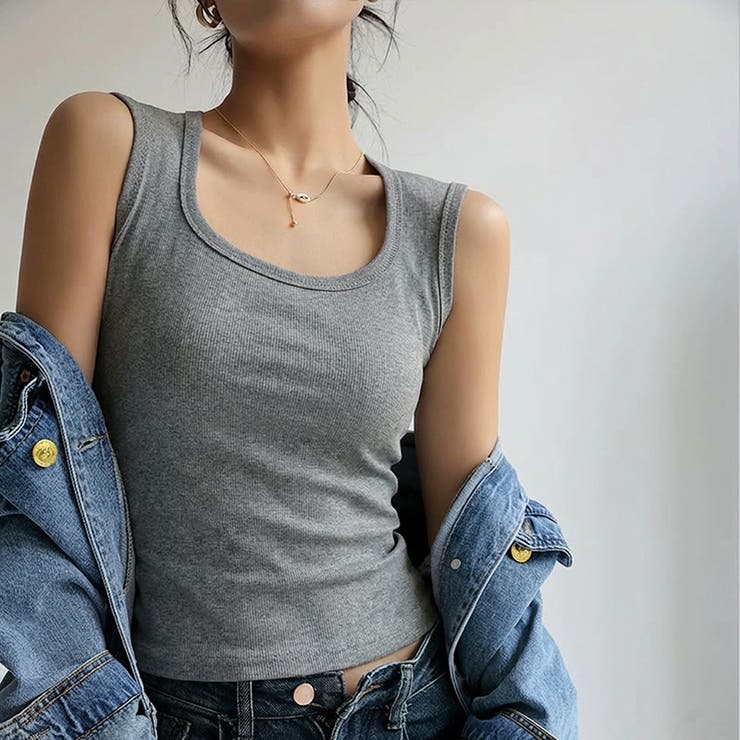 【ブラ紐、もう気にしない】 タンクトップ ブラ紐隠し | COCOMOMO | 詳細画像14 