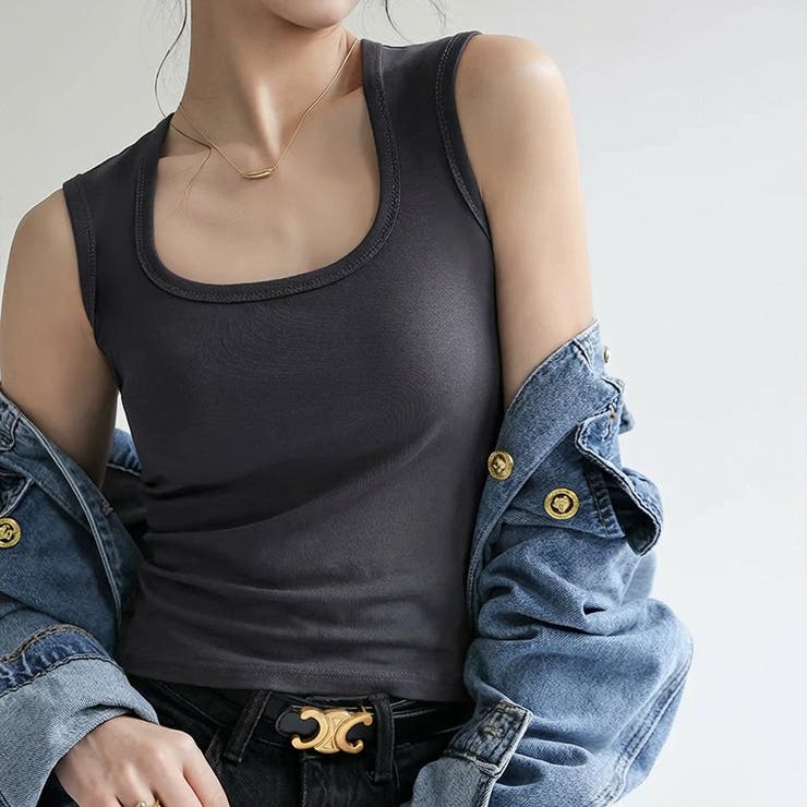 【ブラ紐、もう気にしない】 タンクトップ ブラ紐隠し | COCOMOMO | 詳細画像23 