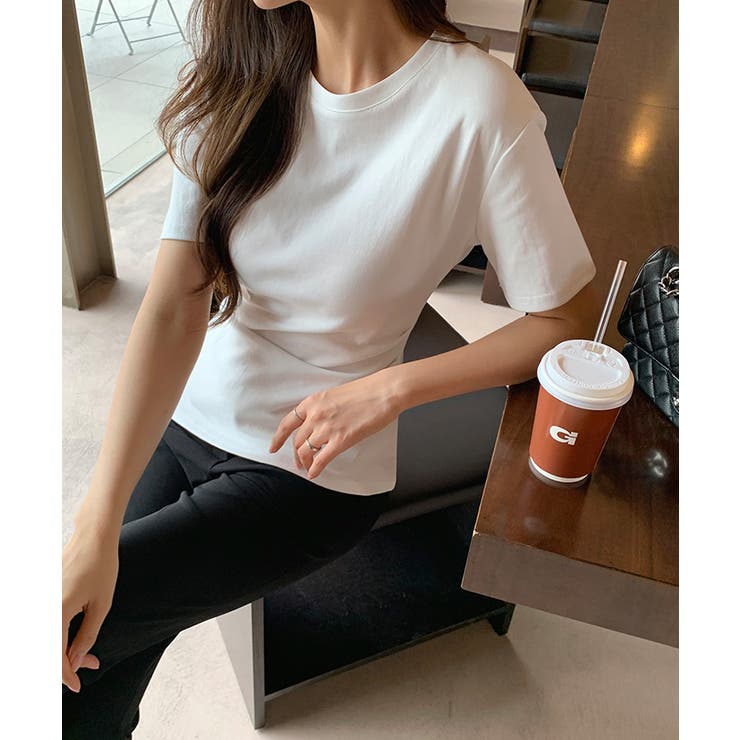 くびれ見えウエストギャザーTシャツ ギャザーTシャツ Tシャツ | COCOMOMO | 詳細画像10 