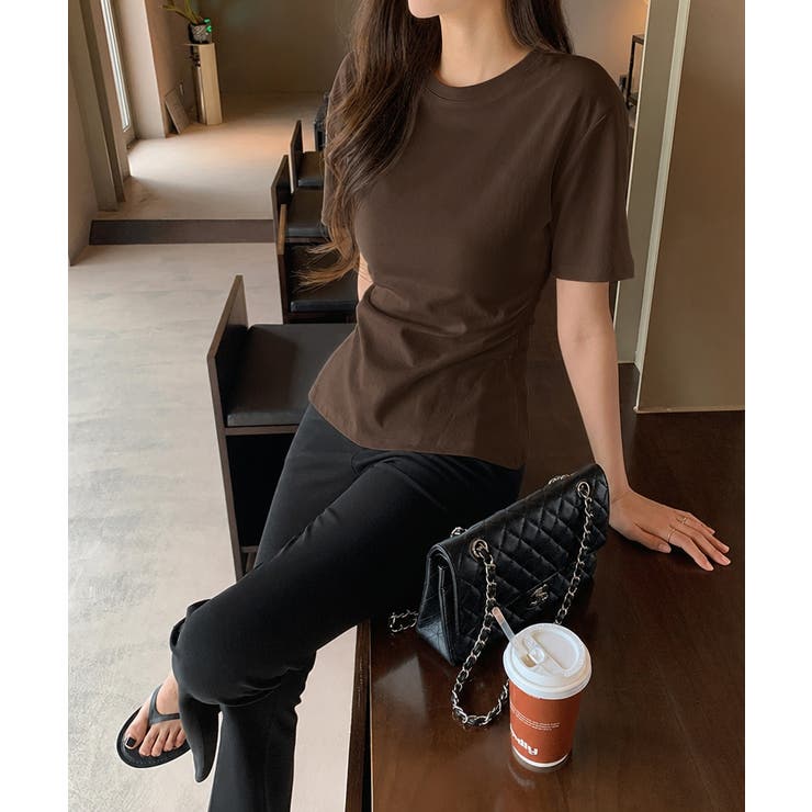 くびれ見えウエストギャザーTシャツ ギャザーTシャツ Tシャツ | COCOMOMO | 詳細画像15 