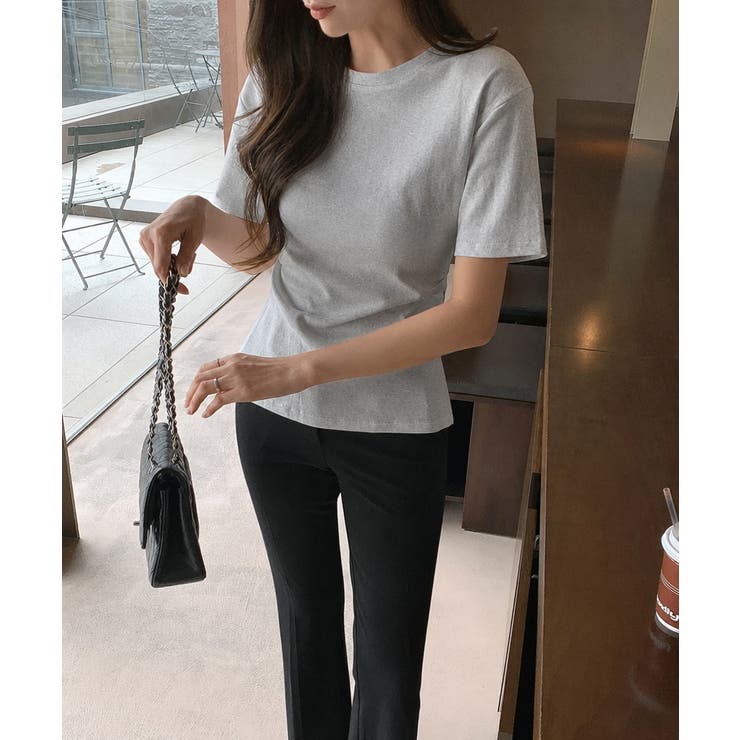 くびれ見えウエストギャザーTシャツ ギャザーTシャツ Tシャツ | COCOMOMO | 詳細画像18 