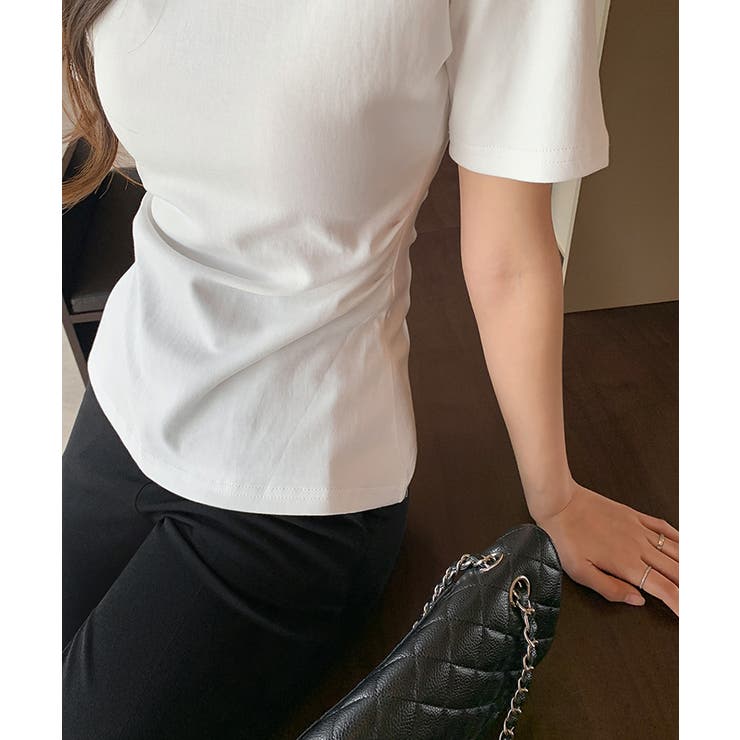 くびれ見えウエストギャザーTシャツ ギャザーTシャツ Tシャツ | COCOMOMO | 詳細画像5 