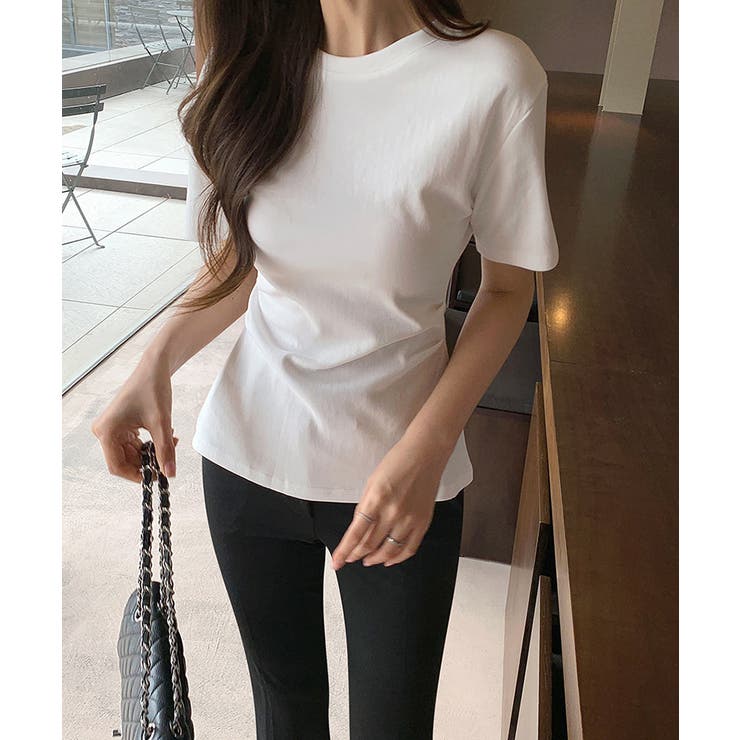 くびれ見えウエストギャザーTシャツ ギャザーTシャツ Tシャツ | COCOMOMO | 詳細画像6 