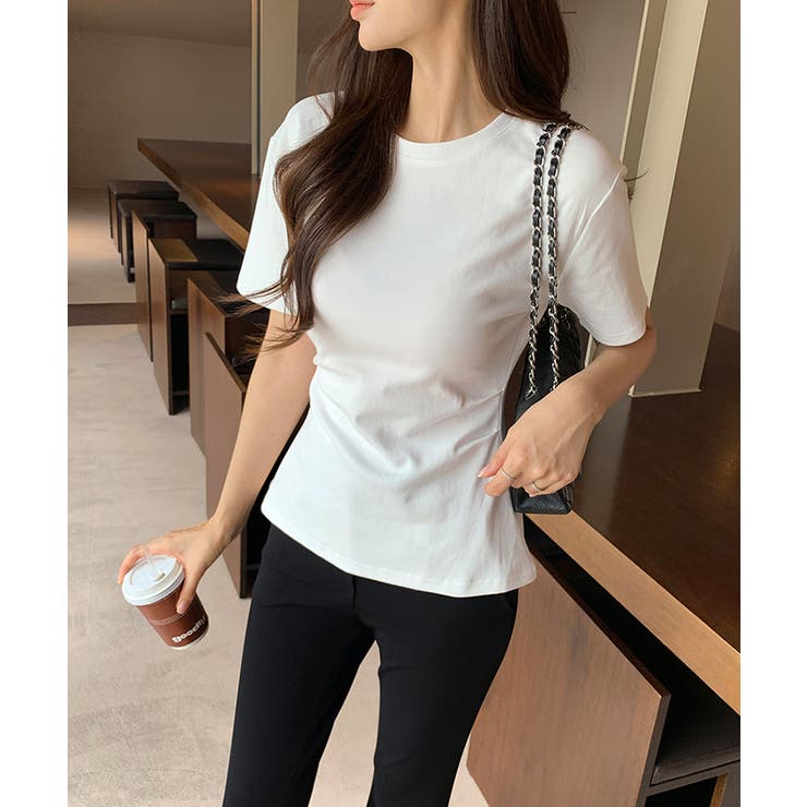 くびれ見えウエストギャザーTシャツ ギャザーTシャツ Tシャツ | COCOMOMO | 詳細画像8 