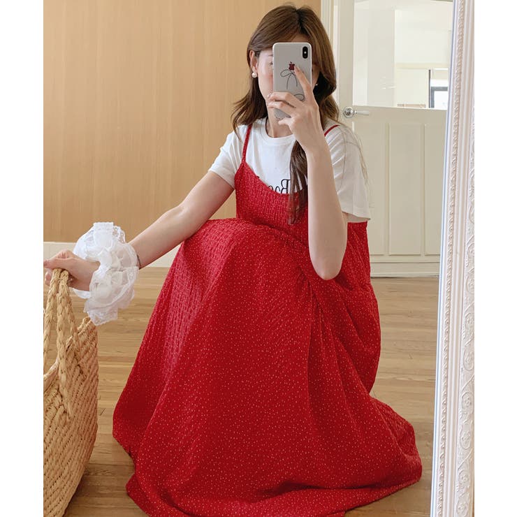 【全方位、愛されシルエット】 ドットキャミワンピース キャミワンピ | COCOMOMO | 詳細画像15 