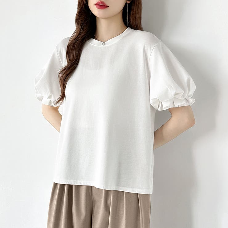 【ぽわんと立体感。】 バルーンスリーブTシャツ 半袖カットソー | COCOMOMO | 詳細画像14 