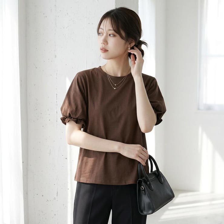 【ぽわんと立体感。】 バルーンスリーブTシャツ 半袖カットソー | COCOMOMO | 詳細画像45 