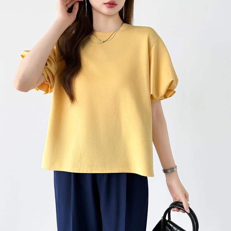 【ぽわんと立体感。】 バルーンスリーブTシャツ 半袖カットソー | COCOMOMO | 詳細画像21 