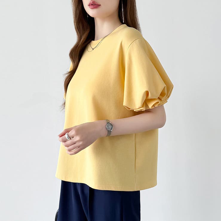 【ぽわんと立体感。】 バルーンスリーブTシャツ 半袖カットソー | COCOMOMO | 詳細画像22 