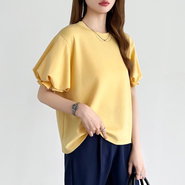【ぽわんと立体感。】 バルーンスリーブTシャツ 半袖カットソー | COCOMOMO | 詳細画像24 