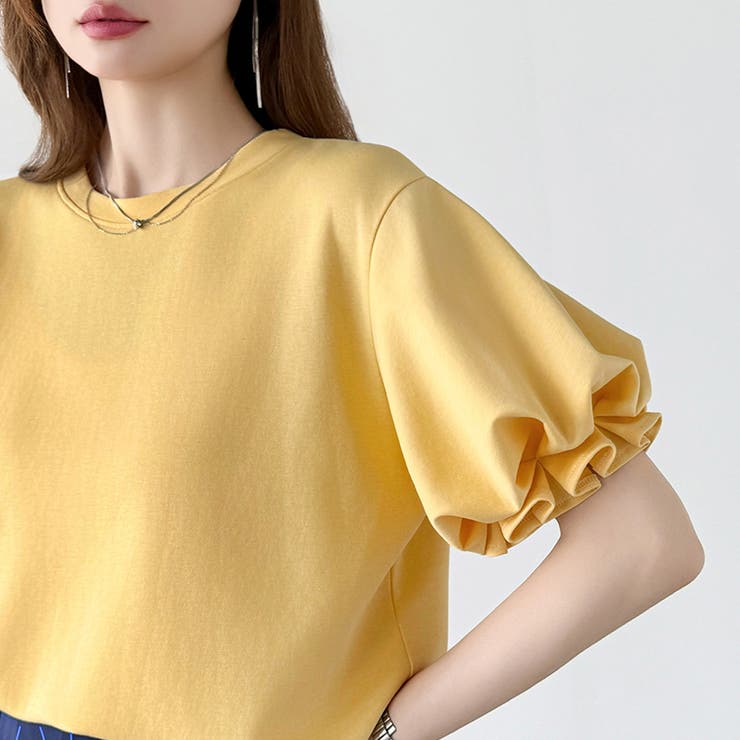 【ぽわんと立体感。】 バルーンスリーブTシャツ 半袖カットソー | COCOMOMO | 詳細画像27 