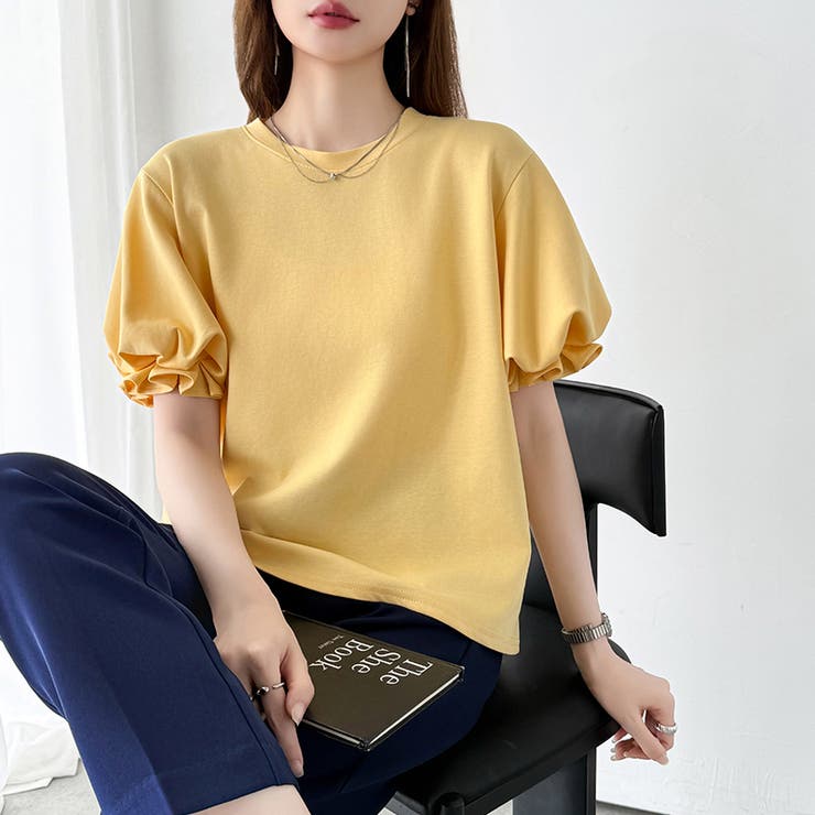 【ぽわんと立体感。】 バルーンスリーブTシャツ 半袖カットソー | COCOMOMO | 詳細画像28 