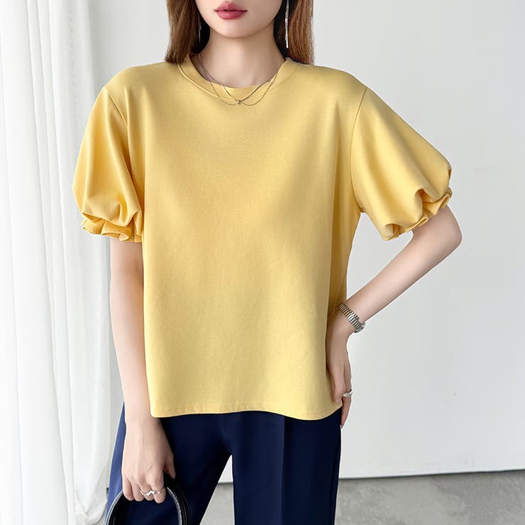 【ぽわんと立体感。】 バルーンスリーブTシャツ 半袖カットソー | COCOMOMO | 詳細画像29 