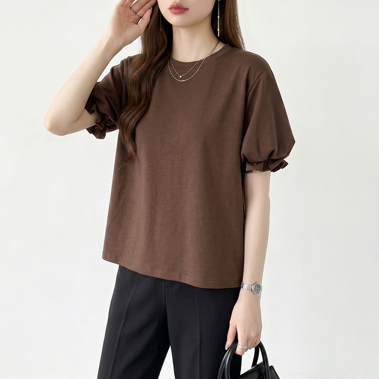 【ぽわんと立体感。】 バルーンスリーブTシャツ 半袖カットソー | COCOMOMO | 詳細画像42 