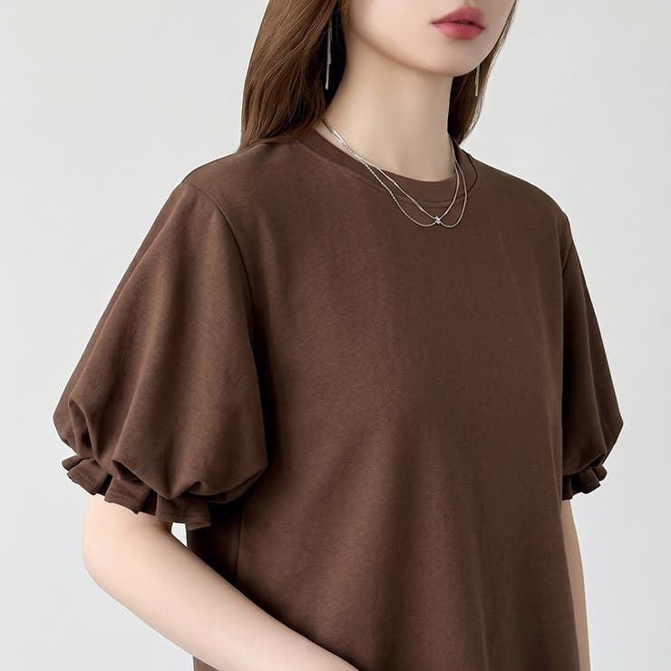 【ぽわんと立体感。】 バルーンスリーブTシャツ 半袖カットソー | COCOMOMO | 詳細画像43 
